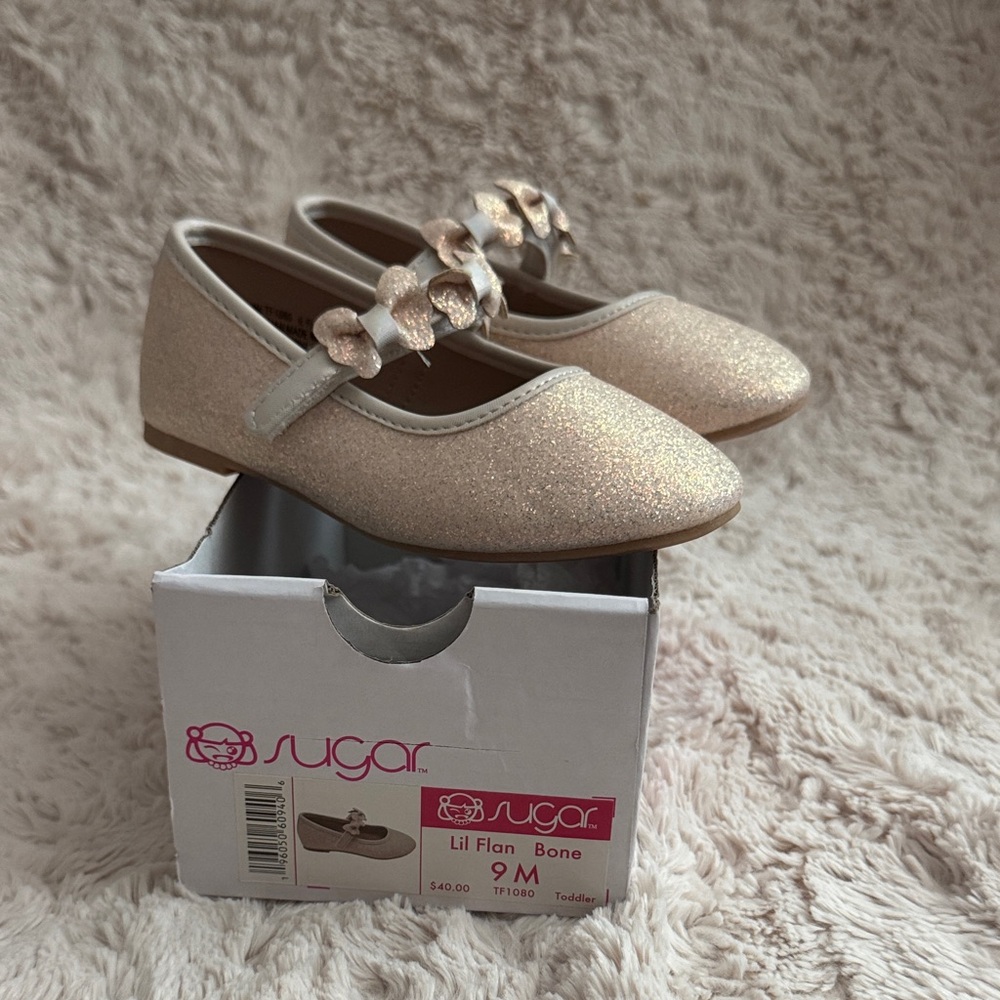 Sugar Sparkle Beige Mary Jane Shoes